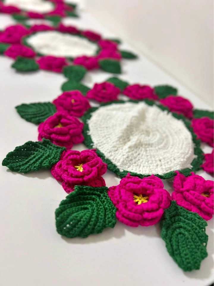 Handmade Crochet Floral Placemats – Set of 6