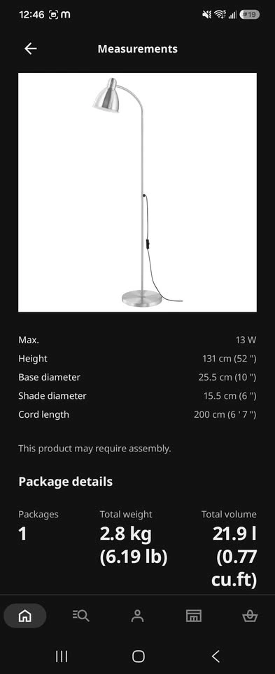 IKEA LERSTA Aluminum Floor / Reading Lamp – Adjustable Gooseneck - photo 4