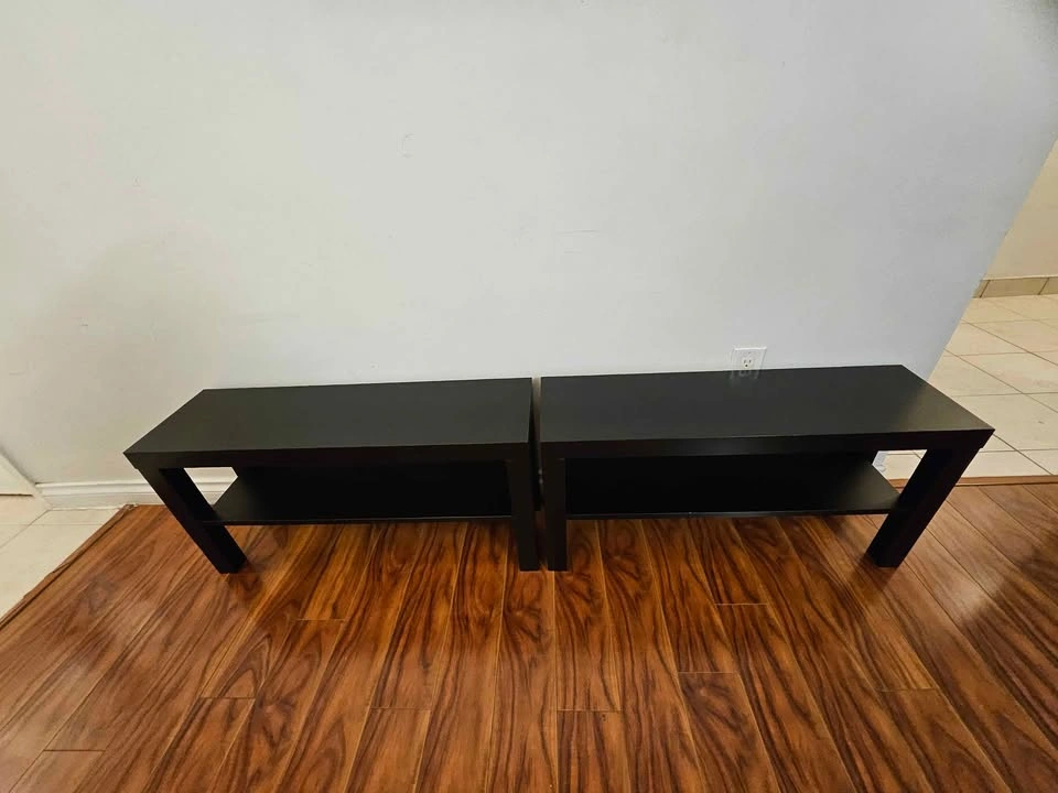 Set of 2 IKEA LACK TV Benches / Entryway Shoe Racks - photo 2