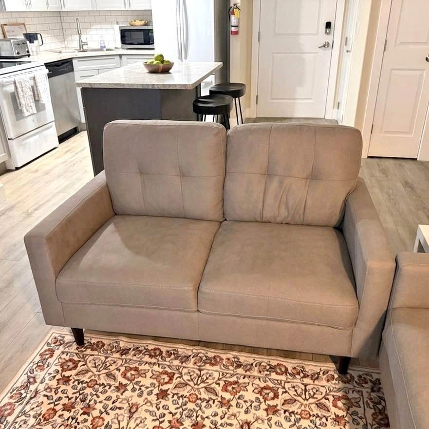 Modern 3-Piece Grey Living Room Set (Sofa + Loveseat + Armchair)