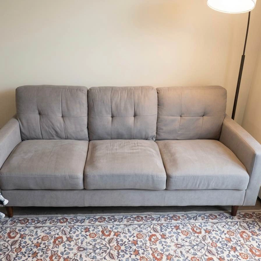 Modern 3-Piece Grey Living Room Set (Sofa + Loveseat + Armchair) - photo 2