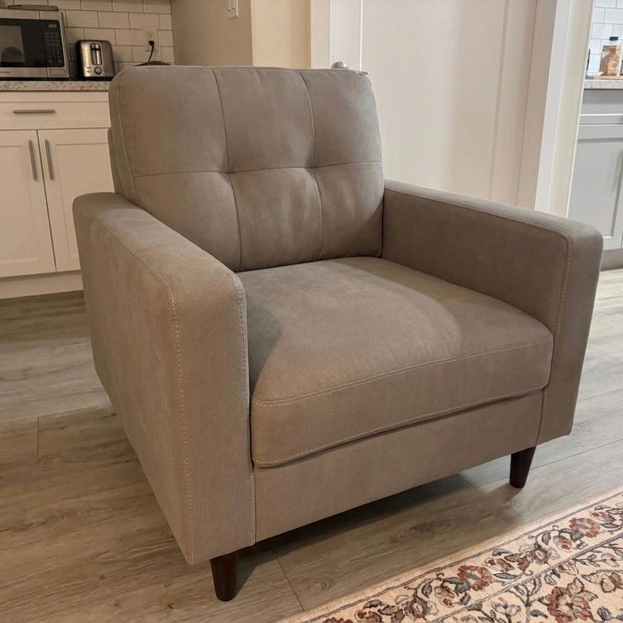 Modern 3-Piece Grey Living Room Set (Sofa + Loveseat + Armchair) - photo 3