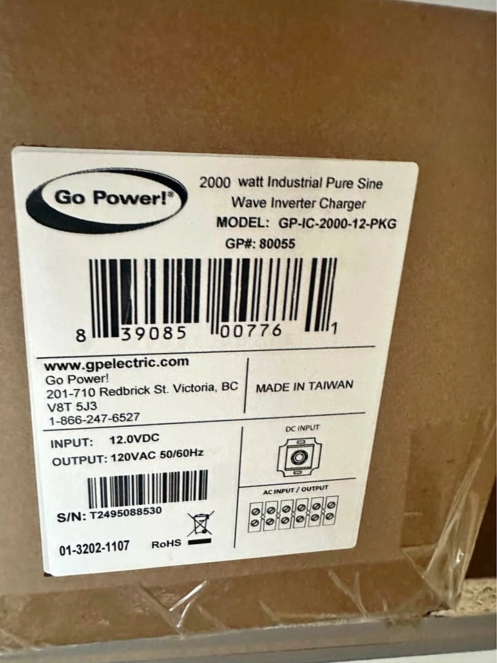 GoPower 2000 watt inverter/charger