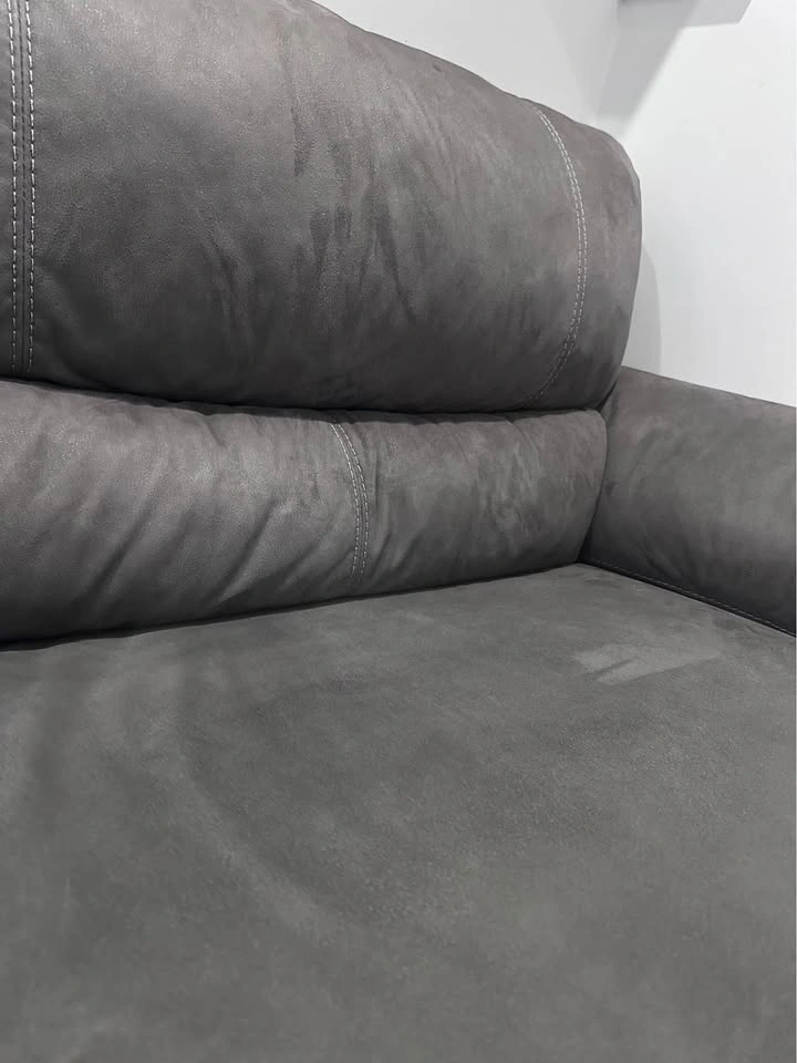 🛋️ Grey Micro-Suede Oversized Loveseat - photo 2