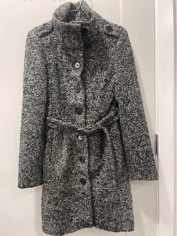 🧥 Suzy Shier Women’s Tweed Wrap Wool Coat – Size XS - photo 4