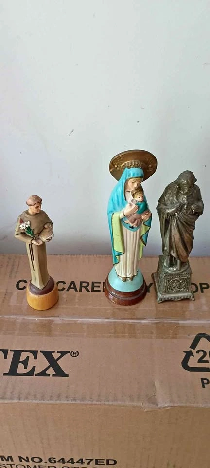Religious Statues Italy Lot of 3 Vintage Jesus Mary St Anthony