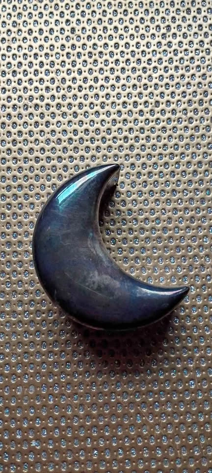Vintage Celestial Moon Iridescent Trinket Box