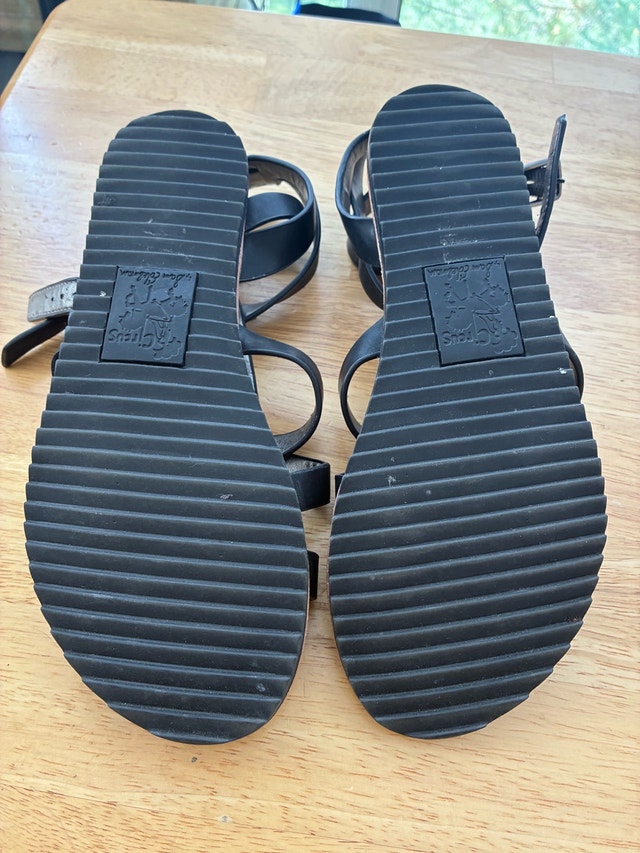 Women’s Leather Sandals, black - photo 2