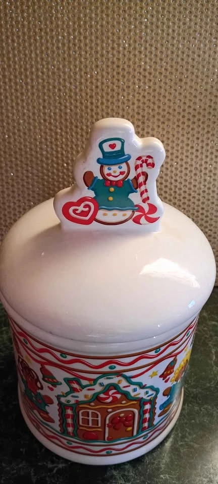 Vintage Gingerbread Cookie Jar Holiday Teleflora Brand 90s - photo 2