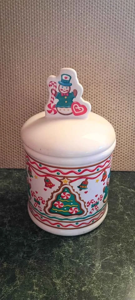 Vintage Gingerbread Cookie Jar Holiday Teleflora Brand 90s - photo 4