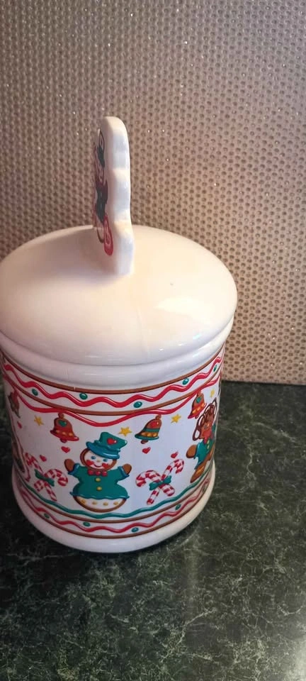 Vintage Gingerbread Cookie Jar Holiday Teleflora Brand 90s - photo 5