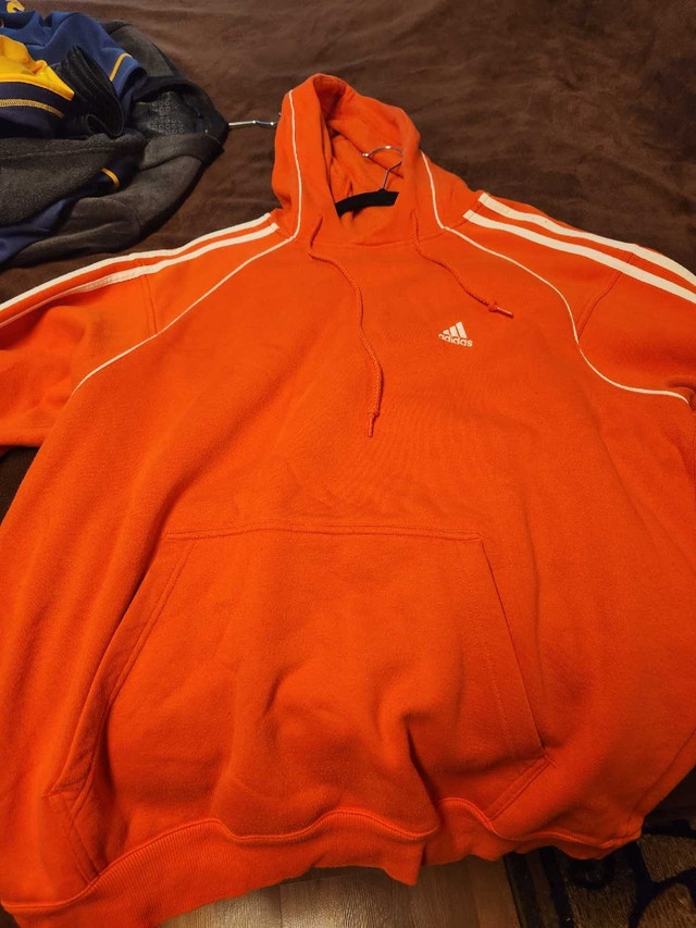 Vibrant Orange Adidas Pullover Hoodie L - photo 2