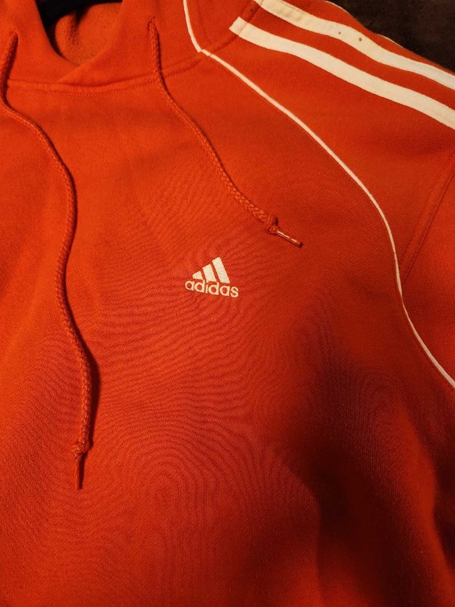 Vibrant Orange Adidas Pullover Hoodie L - photo 3