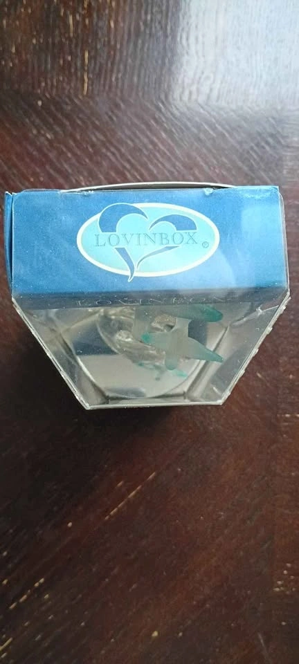 Vintage 22kt Gold Seagulls Mini Statue Glass w Box - photo 4
