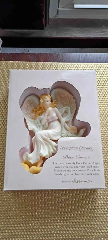 Searphin Glasses Roman Inc Angel Door Blessing Statue w Box Rare