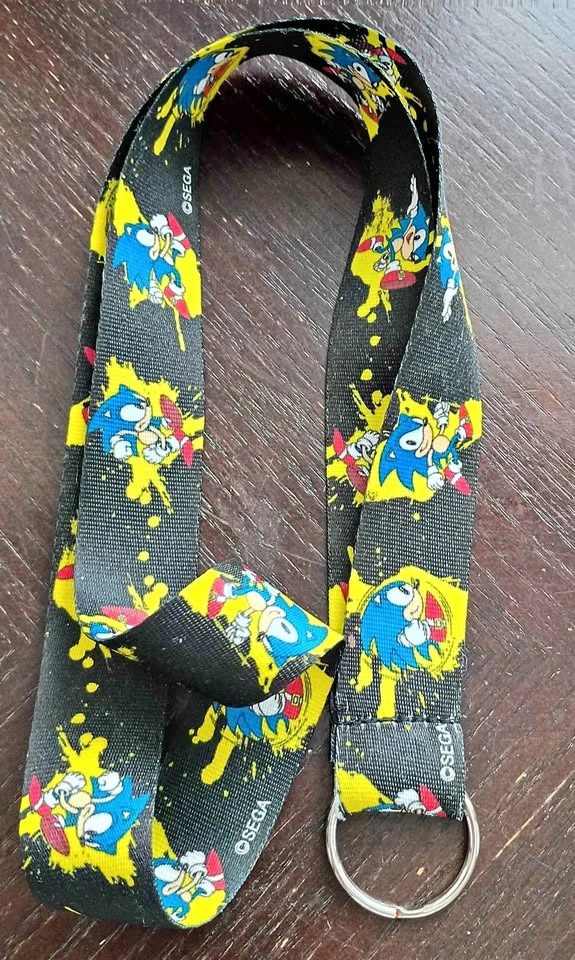 Sonic the Hedgehog Key ID Holder Lanyard Vintage Like New Sega