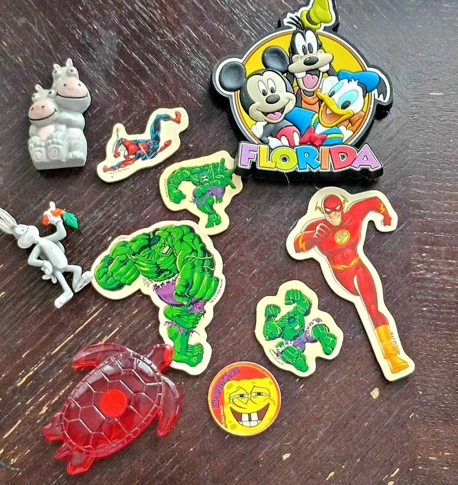 Vintage Magnet Lot Characters Marvel DC Disney Nickelodeon