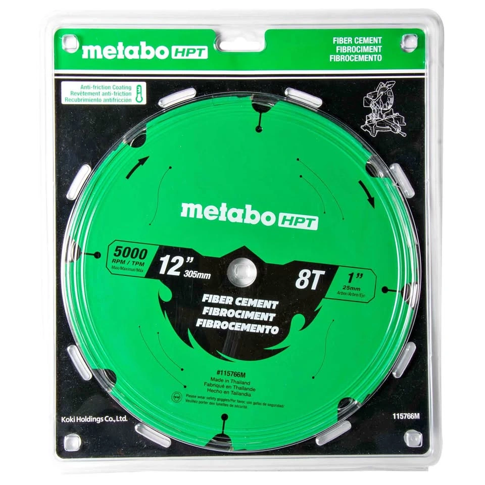 Metabo HPT 12-Inch Fiber Cement Blade, 8-Tooth