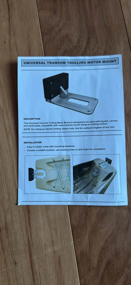 Universal Transom Trolling Motor Mount - photo 4