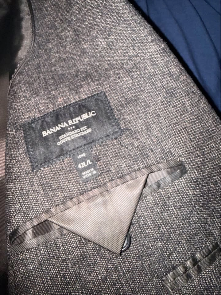Banana Republic Men’s Size 42 Grey Twill Sport Jacket - photo 2