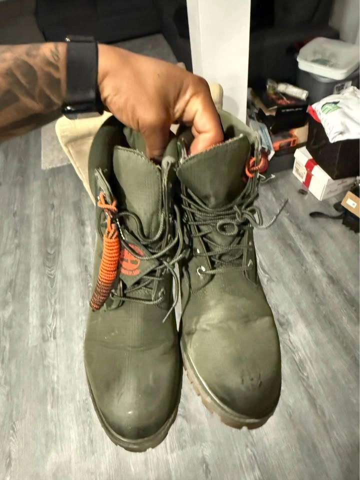 Timberland 6-Inch Boots Olive Green/Orange SZ10.5 - photo 2