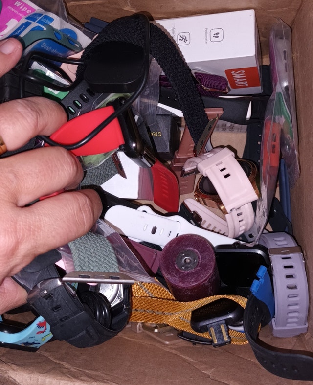 Box of NEW Misc Watch Parts - Straps, Charging Cords Etc Variety - photo 2