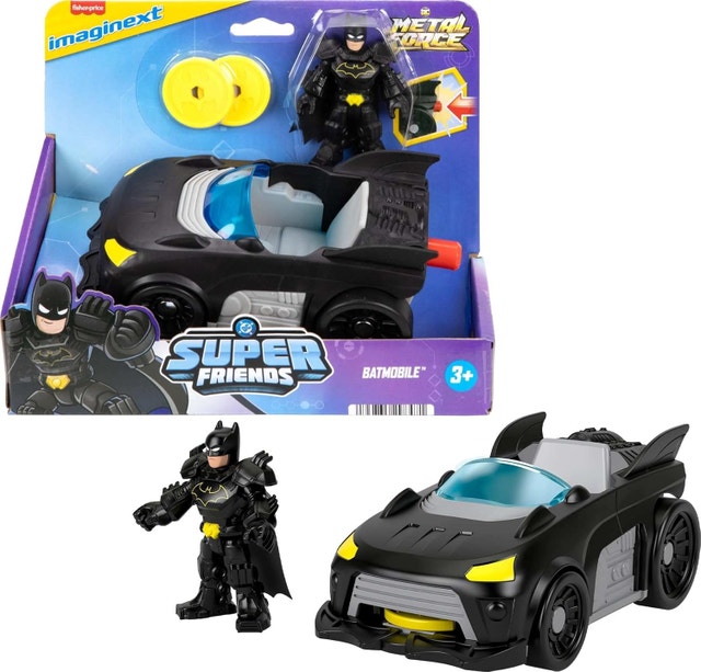 NEW FP Imaginext DC Super Friends Metal Force Batmobile Toy Car