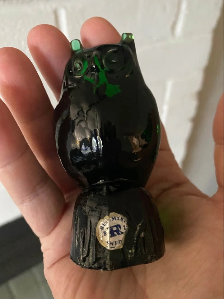 Vintage Reijmyre Swedish Glass Owl Figurine - photo 4