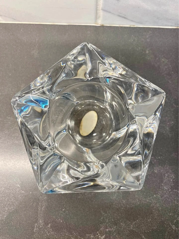 Vintage 24% Full Lead Crystal Star Votive/Tea-light Candle Holde