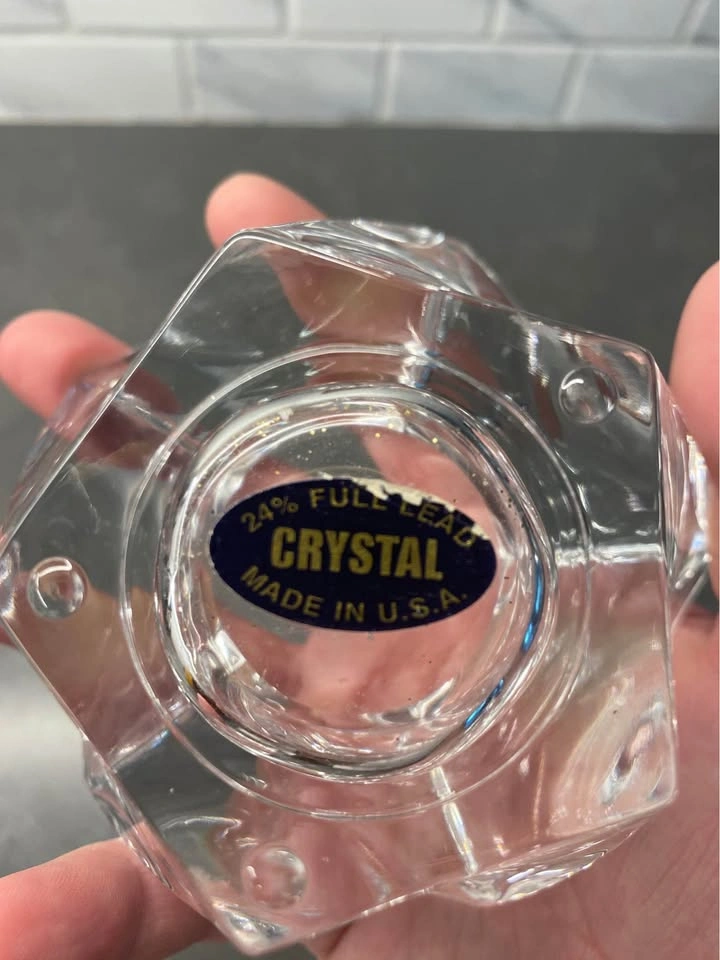 Vintage 24% Full Lead Crystal Star Votive/Tea-light Candle Holde - photo 4