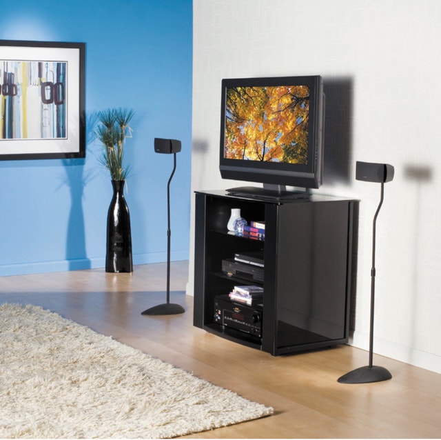 Brand New Sanus Adjustable Home Theatre Satellite Speaker Stands