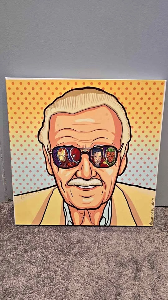 Stan Lee on A Canvas Signed By Carlos Sulpizio