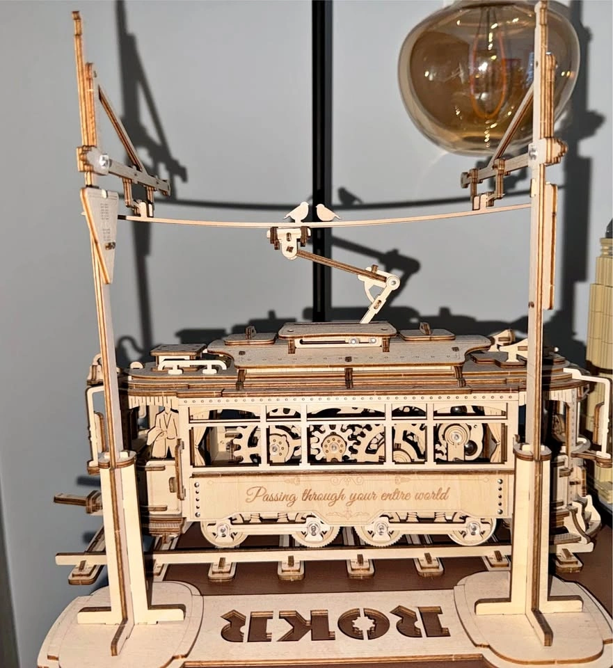 Bundle-ROKR 3D Wooden Puzzle Tram and Miniature Houses
