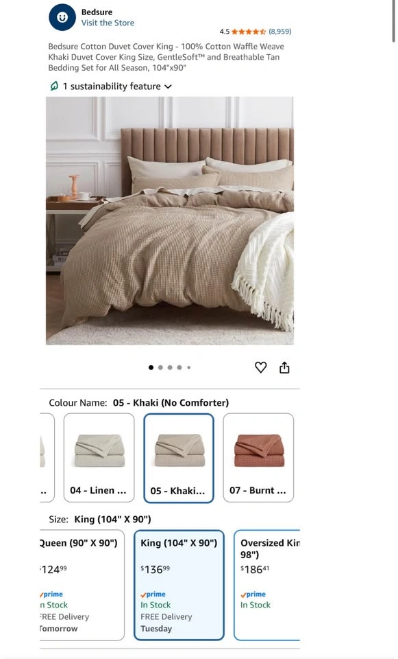 BEDSURE Cotton Duvet Cover Set - KING Size - photo 5