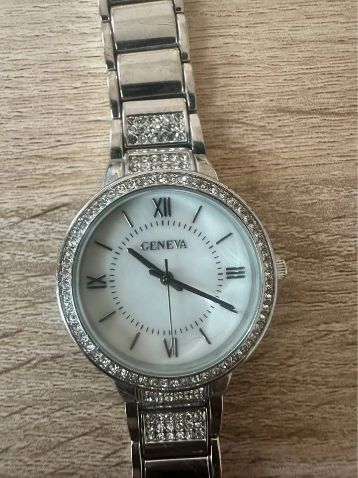 Geneva Women's Silver Tone Watch with Rhinestone Bezel - photo 2