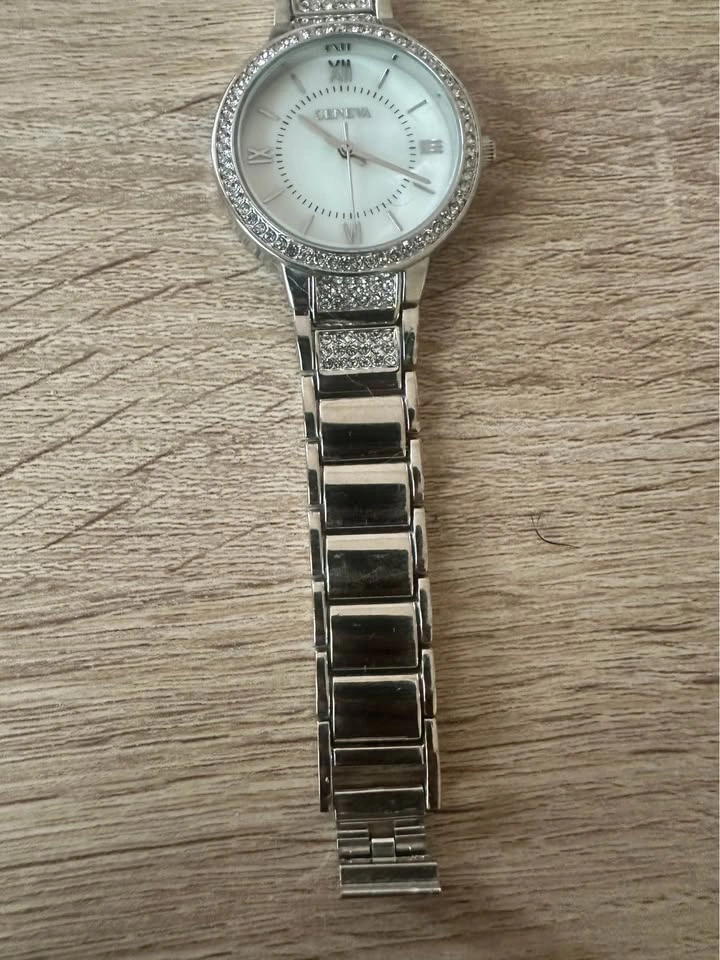 Geneva Women's Silver Tone Watch with Rhinestone Bezel - photo 3