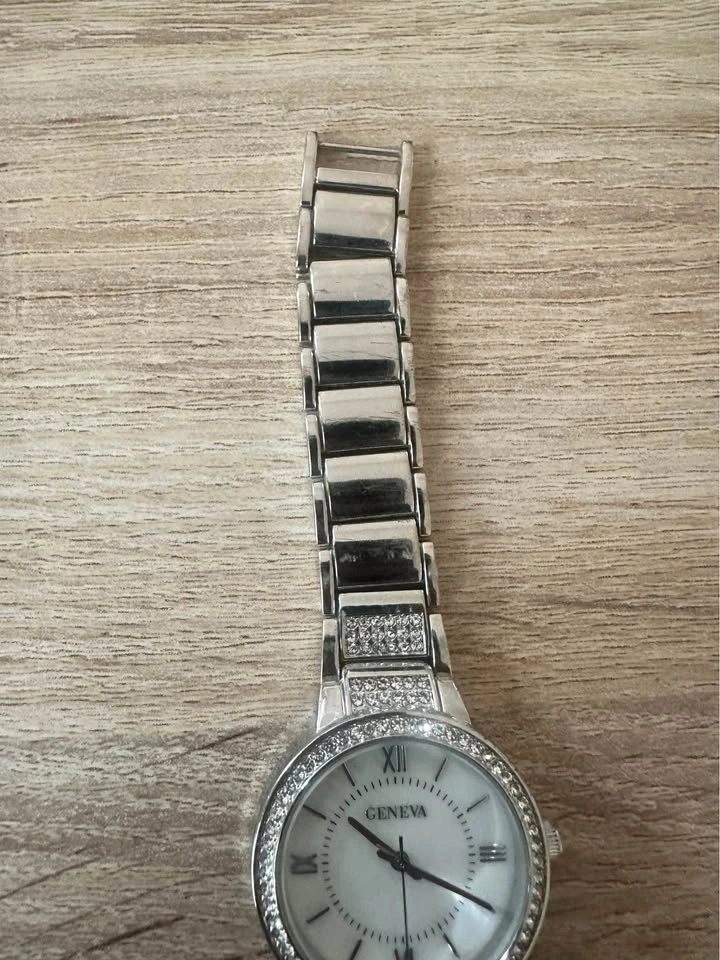 Geneva Women's Silver Tone Watch with Rhinestone Bezel - photo 4