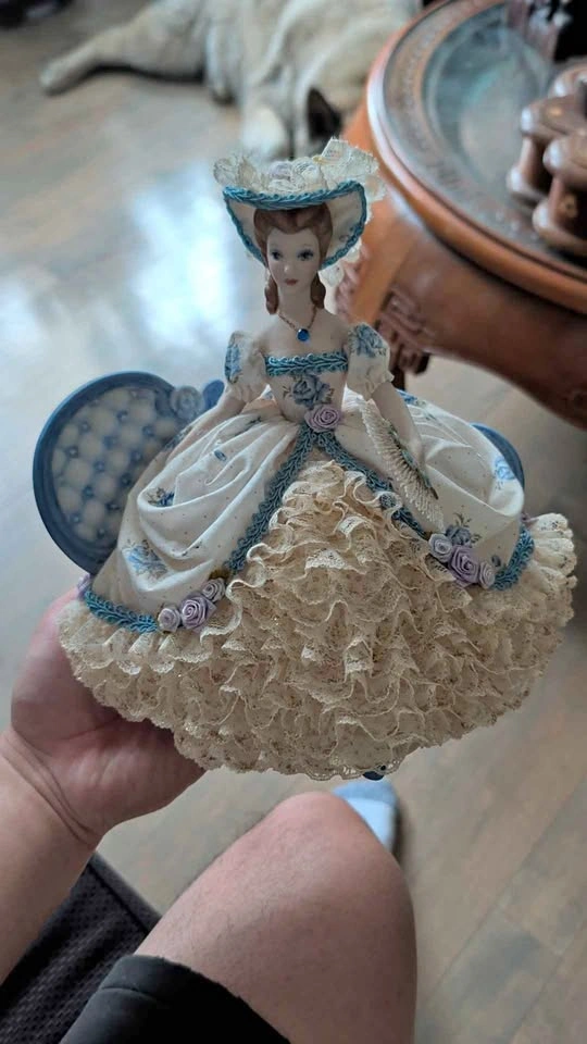 Porcelain Victorian Doll with Music Box