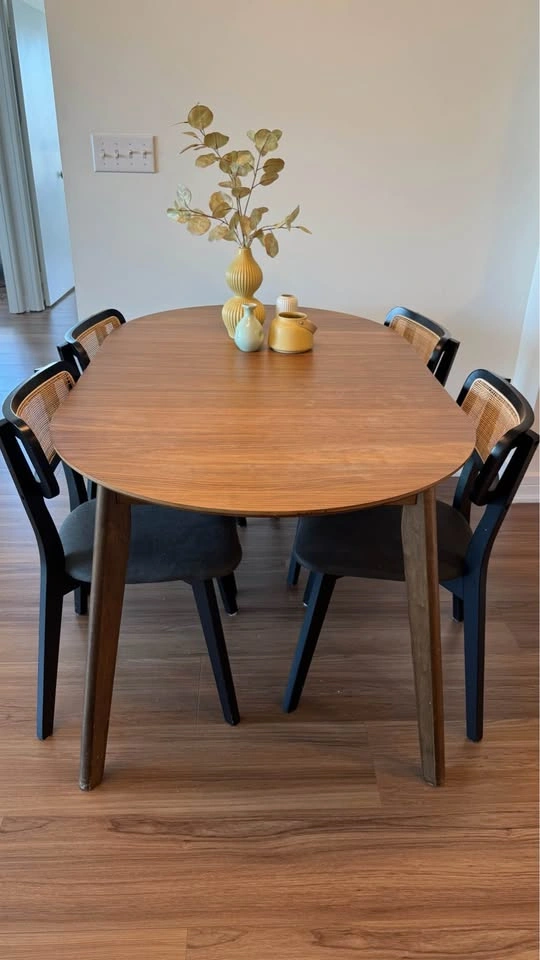 Mid-Century Dining Table and 4 Marume Dining Chairs Set - photo 2