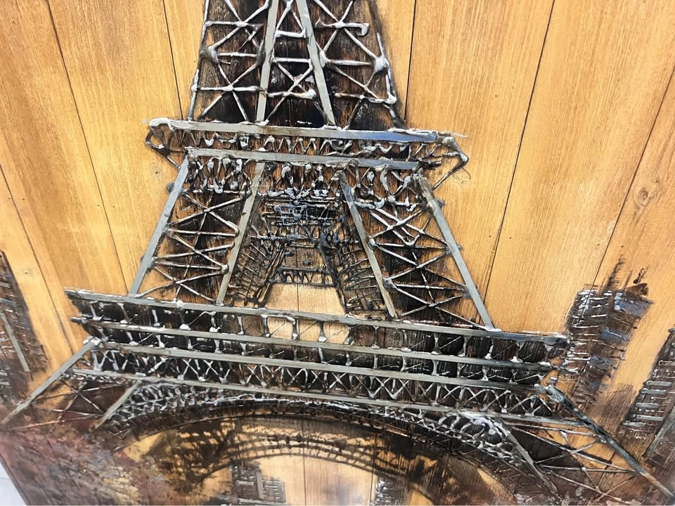 Eiffel Tower painting on wood - photo 2