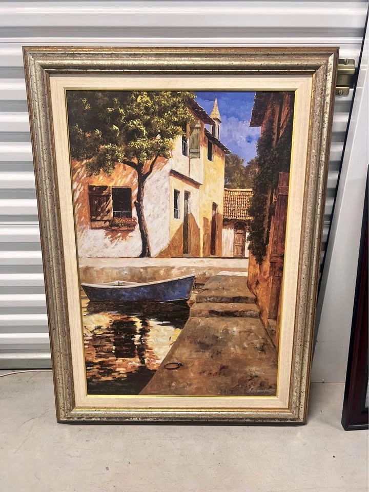 “A touch of blue” framed painting - Archambault