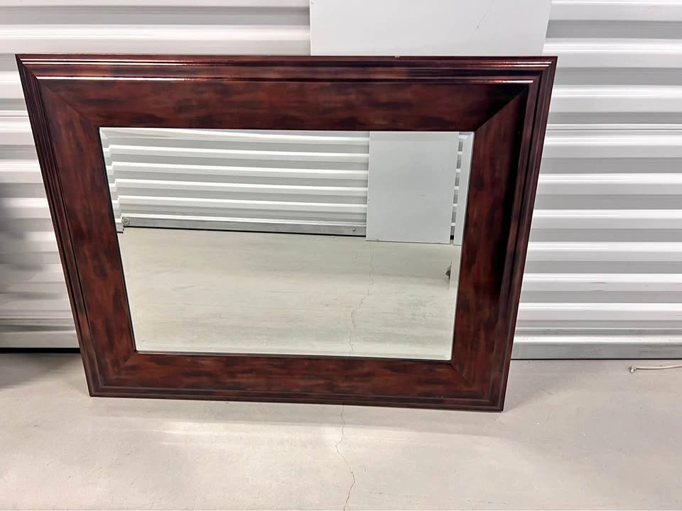 Wooden rectangular mirror
