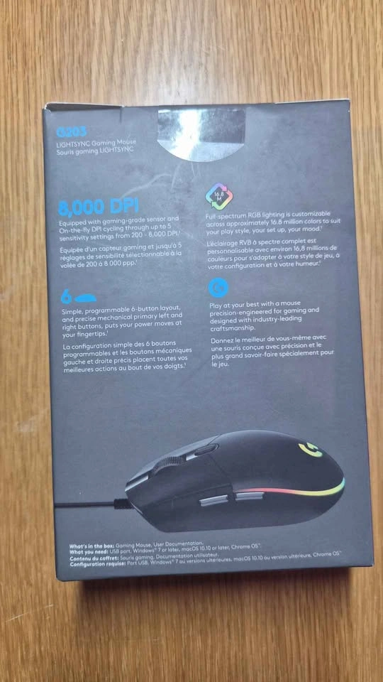 NEW UNOPENED Logitech G203 LIGHTSYNC RGB 6 Button Gaming Mouse ( - photo 2