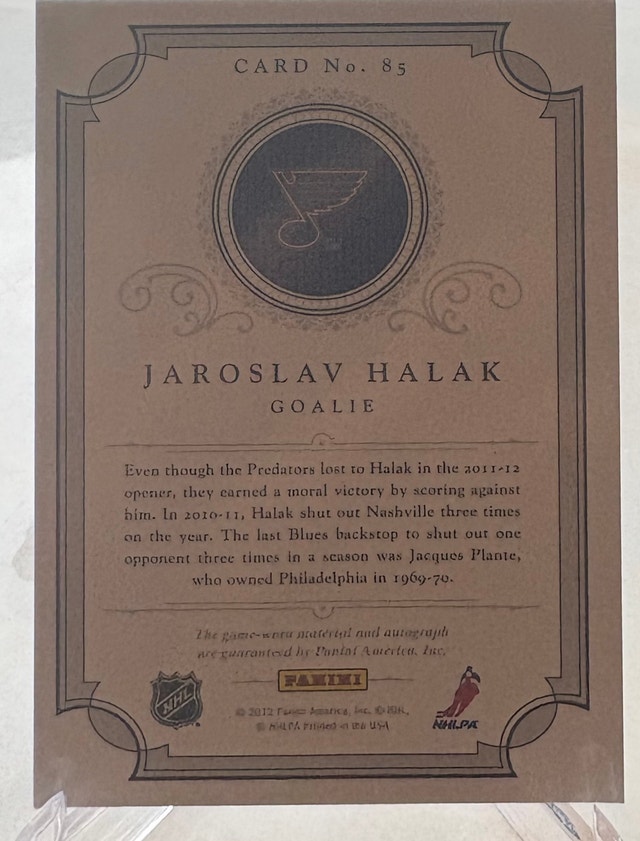 JAROSLAV HALAK-32/40-2012 PEERLESS PATCHES PANINI DOMINION - photo 2