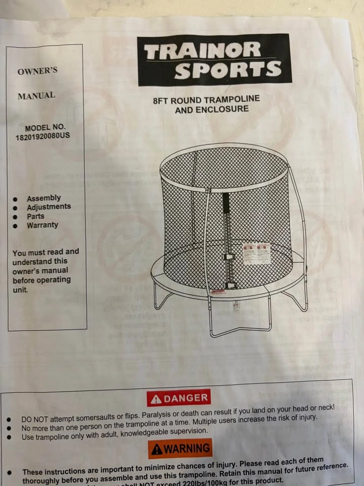 8ft Round Trampoline w/ Enclosure - photo 2