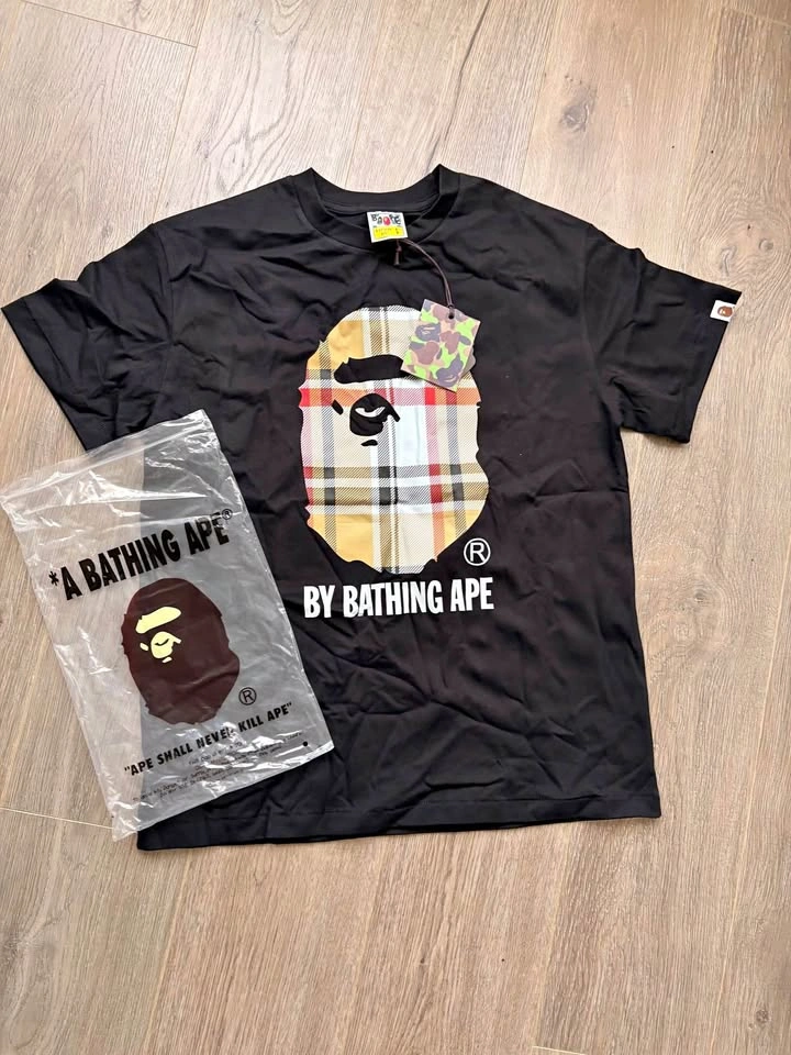 A Bathing Ape (BAPE) Check Ape Head T-Shirt