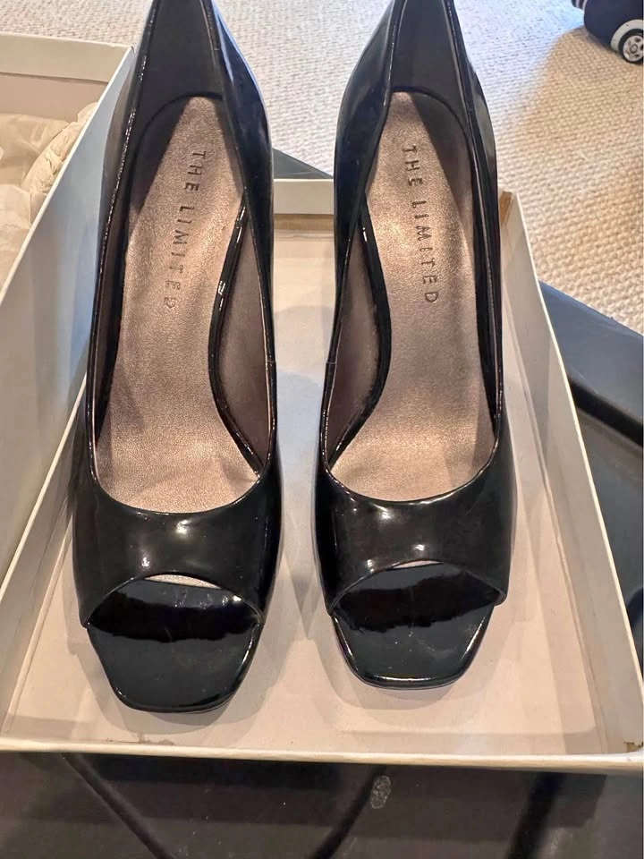 Brand New in Box Limited Black Peep Toe Heels