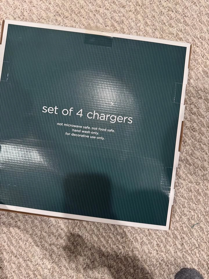 Brand New Set of 4 Red Charger Plates - photo 2