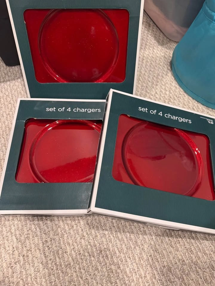Brand New Set of 4 Red Charger Plates - photo 3
