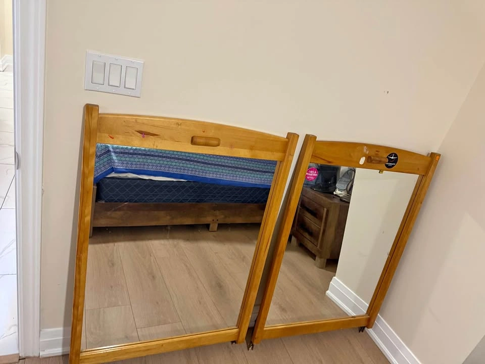 Hard wood dresser mirror